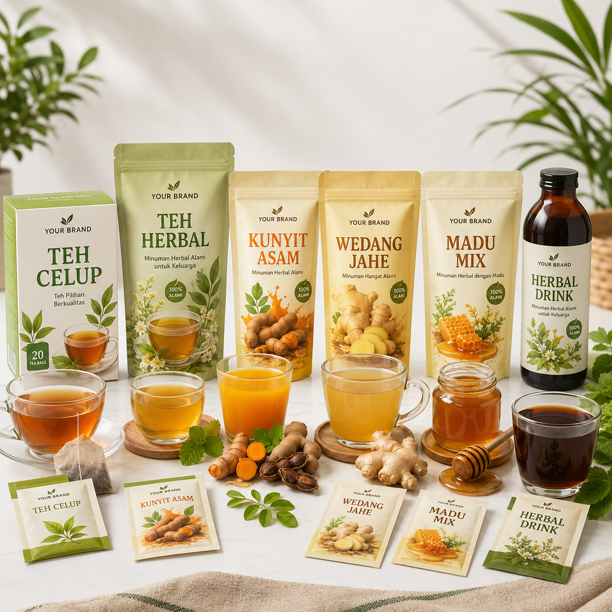 contoh produk teh dan minuman herbal