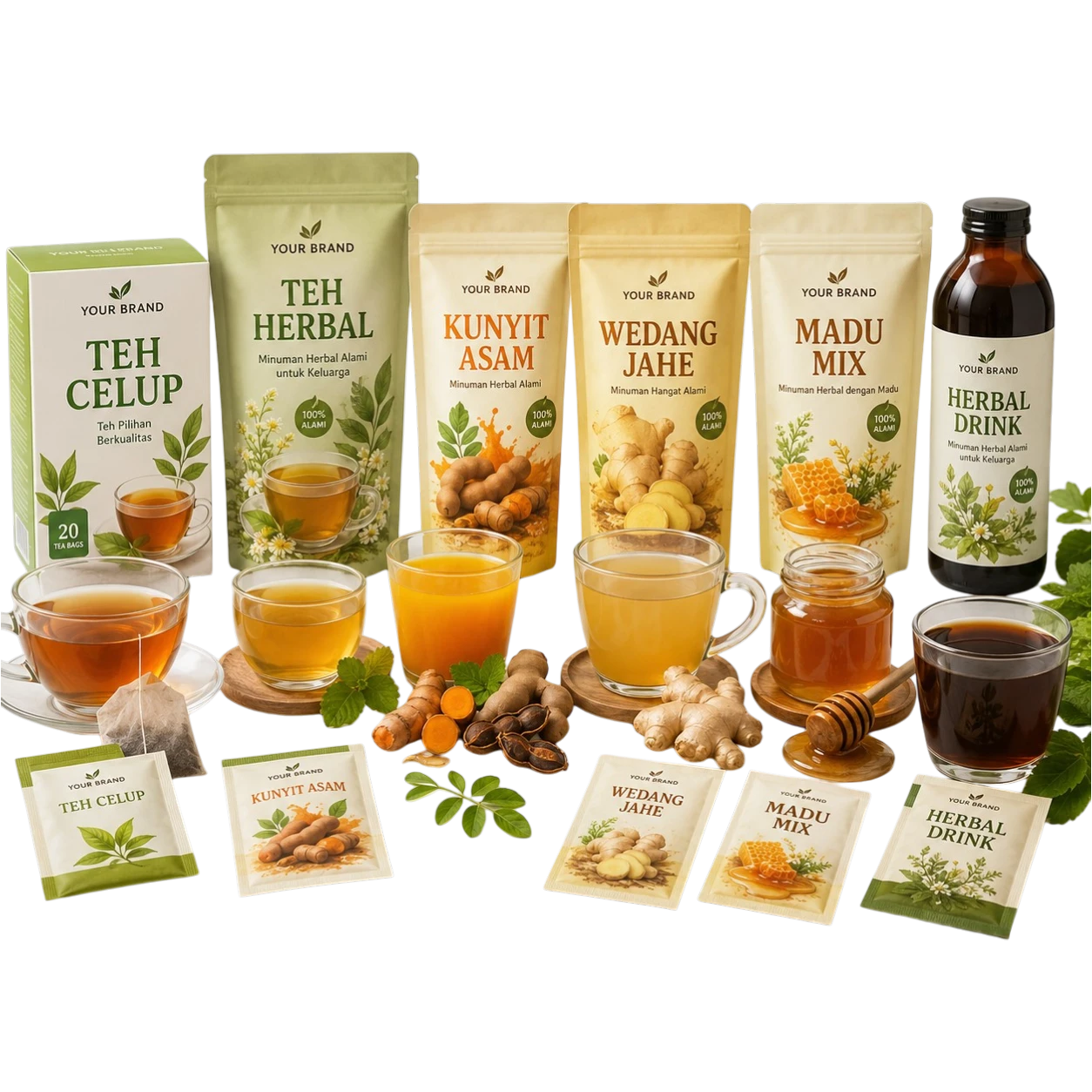 contoh produk teh dan minuman herbal